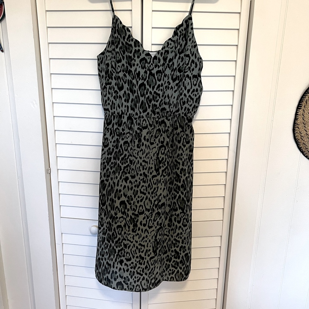 Socialite Green Leopard Print Midi Dress